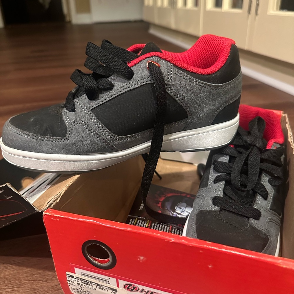 Heelys Gray and Red Sneakers with Wheels